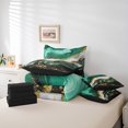 thumbnail image 4 of YST Green Marble 7-Piece Abstract Art Bedding Set, Twin Size Comforter Set, Stone Pattern, Gold Metallic, 4 of 4