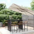 thumbnail image 1 of vidaXL 7 Piece Garden Bar Set Black Poly Rattan& Solid Wood Acacia, 1 of 4