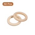thumbnail image 3 of Unique Bargains 50Pack 40mm(1.6') Natural Wood Rings, 7mm Smooth Unfinished Wooden Circles, 3 of 7