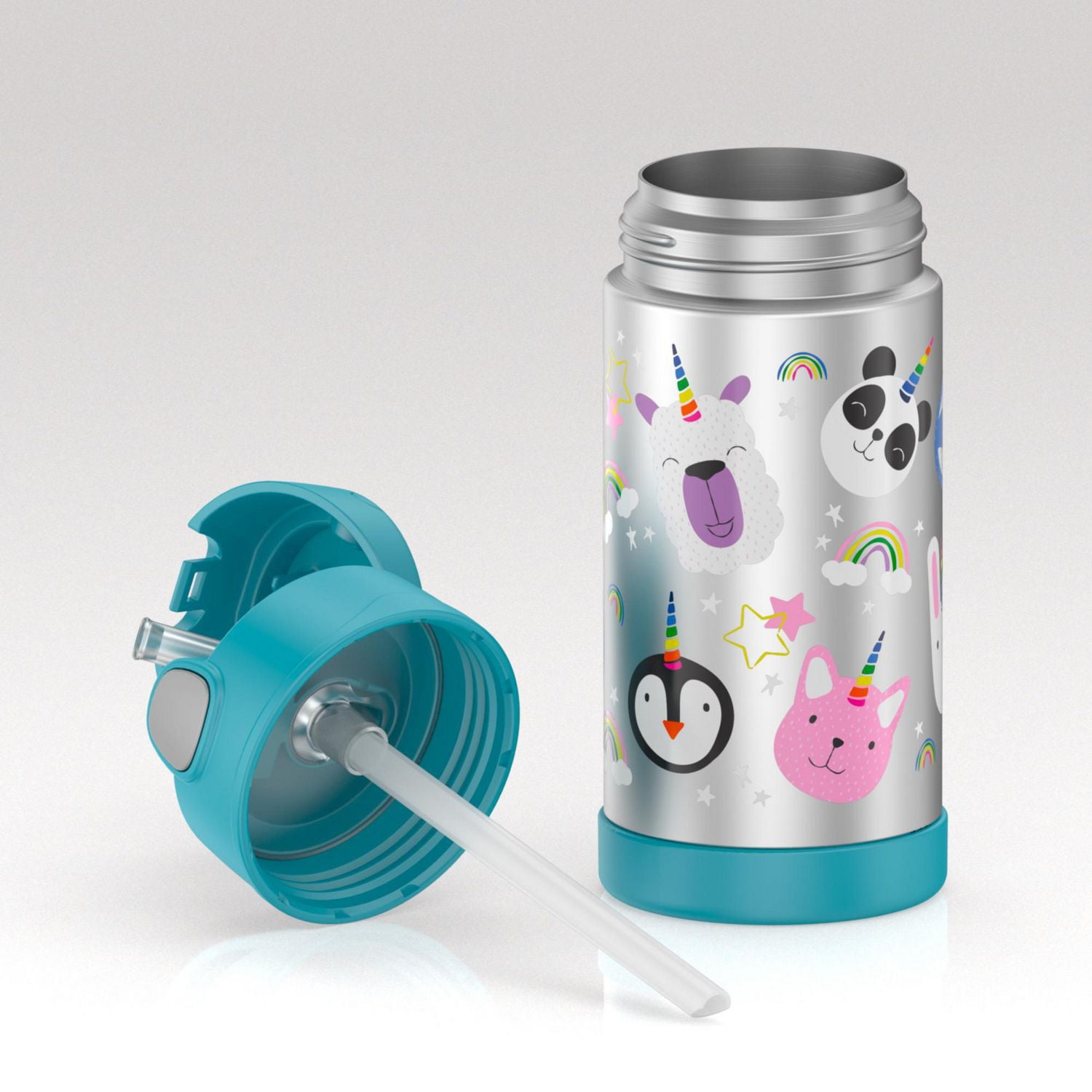 Thermos Funtainer 12 Oz Vacuum Insulated Straw Bottle, Unicorn