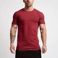 thumbnail image 2 of BOBOGOJP T-Shirt en Coton à Manches Courtes T-Shirt à Manches Courtes à Col Rond T-Shirt Doux et Léger Hauts (Vin,G), 2 of 3