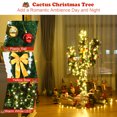 thumbnail image 4 of Patiojoy 6' Artificial Cactus Christmas Tree Pre-Lit Optical Fiber w/ LED Lights & Ball Ornaments, 4 of 10