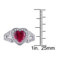 thumbnail image 3 of 5.00 Carat (ctw) Lab-Created Ruby Heart Ring in Sterling Silver with White Sapphires, 3 of 5