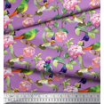 thumbnail image 2 of Soimoi Cotton Cambric Fabric Leaves,Floral & Hummingbird Bird Fabric Prints By Yard 42 Inch Wide, 2 of 3