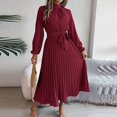 thumbnail image 4 of Birdeem Robes pour Femmes Manches Longues Mode Couleur Unie Col Montant Taille Robes Manches Longues pour Femmes, 4 of 5