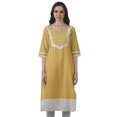 thumbnail image 1 of Moomaya Robes Indiennes pour Femmes Décontractées d'Été Imprimées Manches 3/4 Longue Kurta, 1 of 6