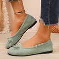 thumbnail image 2 of Xfvqtps Womens Casual Wedge Shoes Comfortable Slip on with Cushioned Insole Lightweight Breathable Solid Color Flats for Work Walking Daily Wear Green, 2 of 9