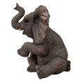 thumbnail image 2 of Garden Decor Animal Statue Elephant Baby Sitting W/Trunk Up Statue, 2 of 5