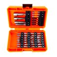 thumbnail image 1 of TFixol Ensemble de 39 Embouts de Tournevis Électriques avec Tiges d'Extension, Embouts Multifonctions pour Perceuses et Tournevis, Comprend un Étui de Rangement, Orange, 1 of 6