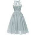 thumbnail image 1 of Pompotops Robe Trapèze Vintage pour Femme, Princesse, en Dentelle Florale, Cocktail, Encolure, Fête, Évasée, 1 of 5