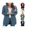 thumbnail image 4 of Women Cable Knitted Cardigan Outwear Solid Color Long Sleeve Open Front Sweater Jacket with Pockets, 4 of 5