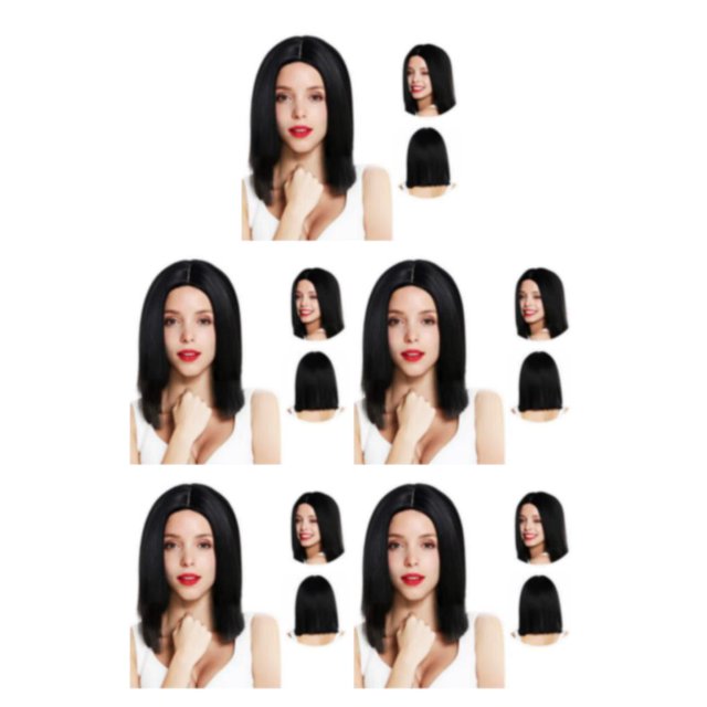braveheart Black Authentic And Stylish Short Bob Wig For All Occasions Short Bob Wigs Hairnet And Wig Cap 5Set