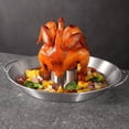 thumbnail image 3 of Stainless Steel Chicken Roaster with Removable Rack, Even Heating Grill Pan for Turkey and BBQ, Portable Outdoor Picnic Cooking Tool, Durable and Easy to Clean, 3 of 9