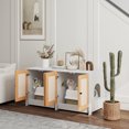 thumbnail image 2 of PawHut Cat Litter Box Enclosure w/ 2 Cabinets for 2 Cats, White, 2 of 10