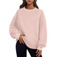 thumbnail image 1 of Timegard Chandail en Molleton Surdimensionné pour Femmes Col Rond Manches Longues Hauts Mode Automne Chandail avec Poches, 1 of 8