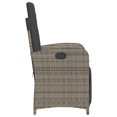 thumbnail image 3 of vidaXL Chaise de Jardin Inclinable d'Extérieur avec Repose-Pieds - Rotin Synthétique Gris, 3 of 5