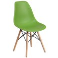 thumbnail image 1 of Elon Series Black Plastic Chair with Wooden Legs, 1 of 9