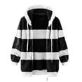 thumbnail image 4 of TIMIFIS Womens Winter Fuzzy Fleece Jacket Hooded Color Block Patchwork Cardigan Coats Outerwear Fashion-BlackFall/Winter, 4 of 5