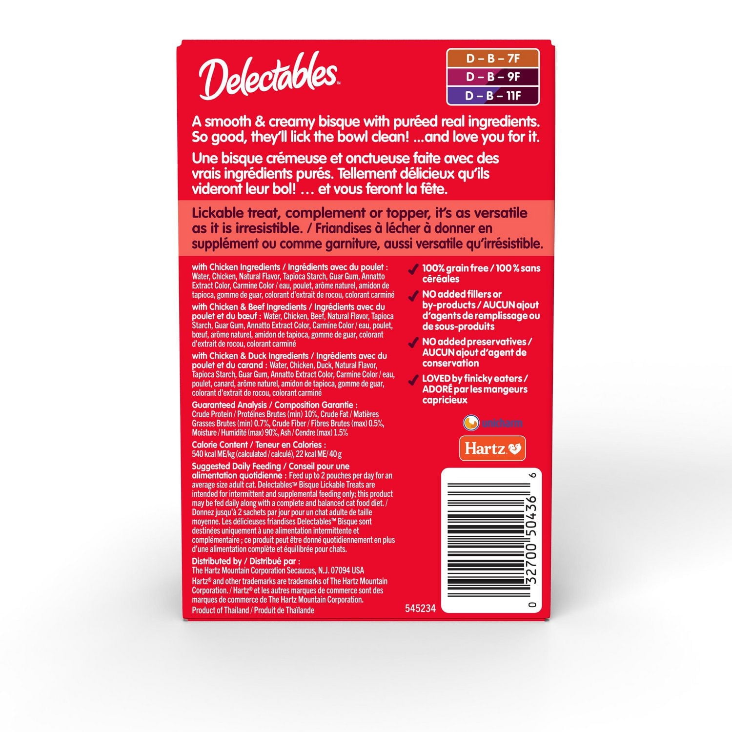 Delectables Friandises pour Chats en Bisque Sans Fruits de Mer Paquet Varié de 6