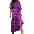 thumbnail image 1 of RKSTN Robes pour Femme Robe à Imprimé Floral à Manches Bouffantes Grande Taille Robe à Manches Courtes à Col en V Fluide Robe Maxi de Soirée, 1 of 9
