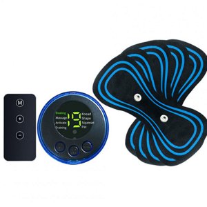 Mini Neck And Cervical Vertebra Massager, Portable Mat For Back And Shoulder Massage, 8 Speed 19 Power Adjustable Relief For Arms, Neck, Shoulders, Back Waist Remote control+host+5 patches English pa