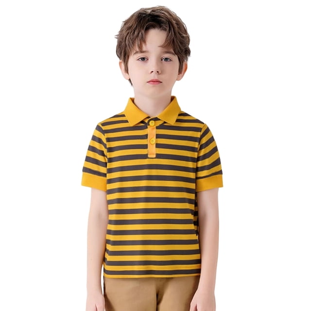 Polos pour Tout-Petits Garçons, Chemises Rayées pour Garçons, Chemises d'Uniforme pour Garçons, Chemises de Rugby, Chemises à Manches Courtes pour Enfants, Tenue Garçon 2T