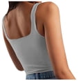 thumbnail image 3 of Timegard Womens Crop Tops Square Neck Sleeveless Solid Color Comfy Casual Going out Tank Tops Camis, 3 of 6