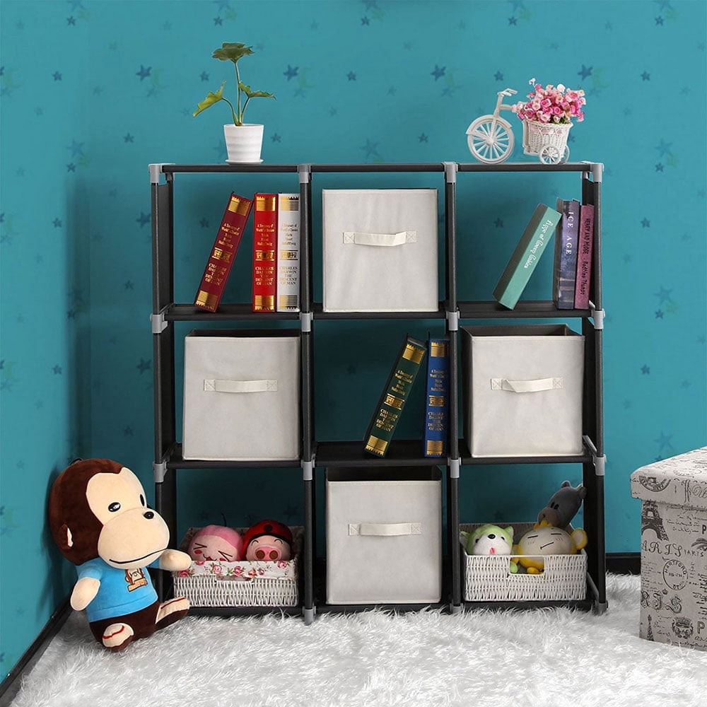 Cube Storage Organizer  9-Cube Shelves Units  Closet Cabinet  DIY Plastic Modular Book Shelf  Ideal for Bedroom  Living Room  Office