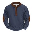 thumbnail image 2 of Men's Retro Halloween Quarter Button Collar Sweatshirt Haunted House Acting Essential Partially Buttoned Pullover Vintage Horror Print Last-Minute Halloween Party, 2 of 4