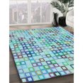 thumbnail image 3 of Ahgly Company Machine Washable Indoor Rectangle Transitional Tron Blue Area Rugs, 2' x 5', 3 of 7