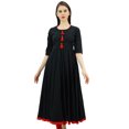 thumbnail image 1 of Bimba Womens Designer Ethnic Kurti Flared Anarkali Kurta Dress With Tassele, 1 of 9