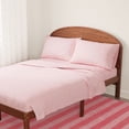 thumbnail image 3 of Mainstays Kids 220TC Cotton Chambray Pink Queen, 4 Piece Sheet Set, 3 of 8