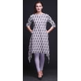 thumbnail image 2 of Bimba Hauts à Imprimé Floral Violet en Blocs pour Femmes Kurti Asymétrique Robe d'Été pour Filles XX-Grand, 2 of 6