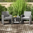 thumbnail image 4 of Costway 3 PCS Patio Furniture Set with Tempered Glass Coffee Table & Soft Seat Cushions Gray, 4 of 10