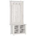 thumbnail image 1 of HOMCOM Arbre de Hall avec Banc de Rangement pour Chaussures Entrée Porte-Manteau Banc Blanc, 1 of 4