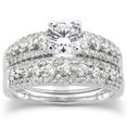 thumbnail image 1 of Ensemble de Bagues de Fiançailles et de Mariage en Diamant 7/8 Ct, 1 of 3