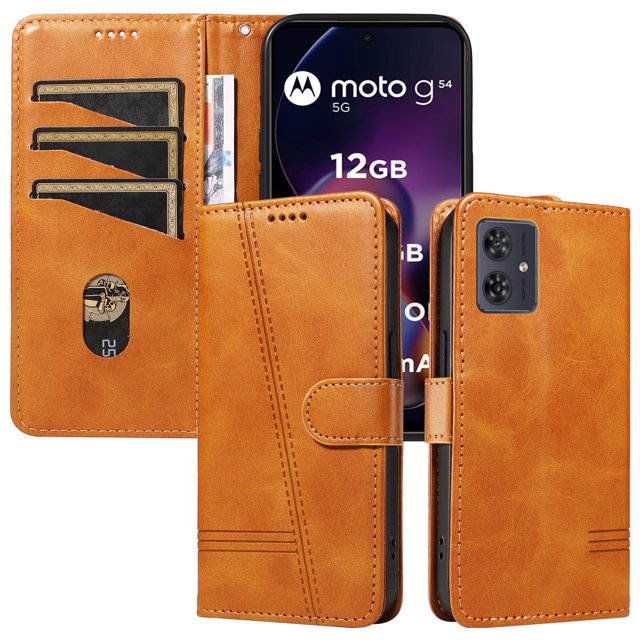 Phone Case for Motorola MOTO G54 5G Magnetic PU Leather Card Slots Durable Wallet Cover