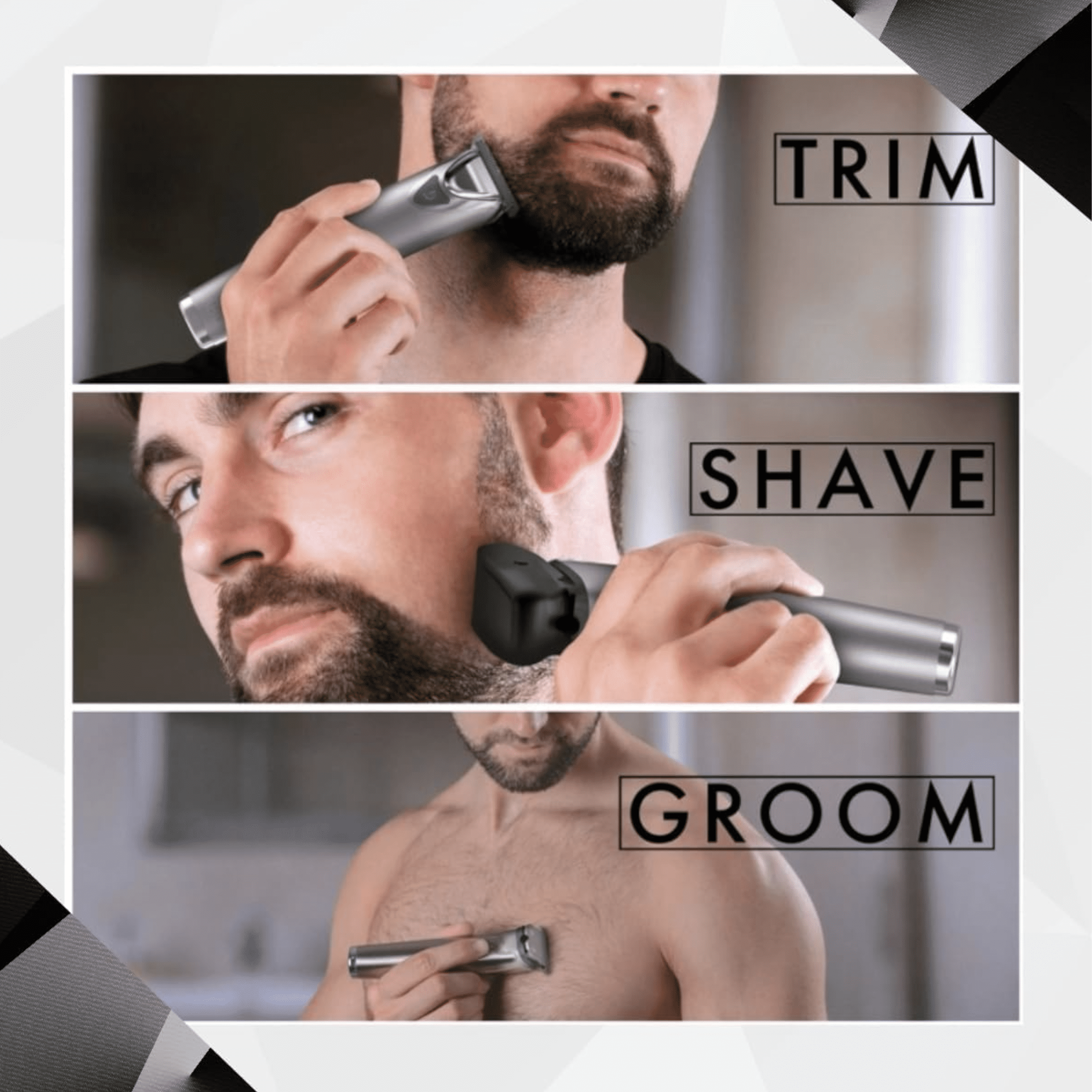 Wahl Lithium-Ion Stainless Steel Trimmer – All-in-One Waterproof Grooming Kit with T-Blade, Dual Shaver, LED, 3.5 Hr Runtime & Guide Comb - Model 3114
