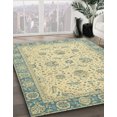 thumbnail image 2 of Ahgly Company Indoor Round Abstract Brown Gold Oriental Area Rugs, 8' Round, 2 of 6