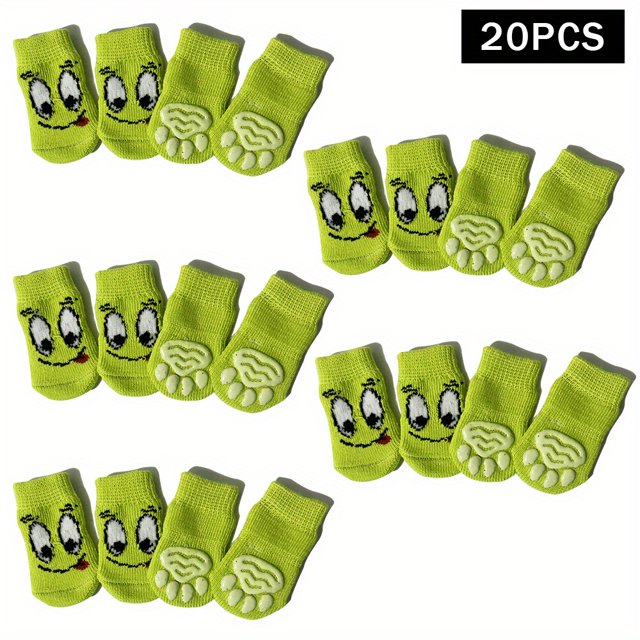 4 Pcs Chaussettes de Protection pour Pattes d'Animaux pour Chien Petit Chat Antidérapantes Motif Cadeau de Noël