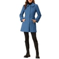 thumbnail image 2 of INSPIRE CHIC Manteaux pour Femmes Col Peter Pan Boutonnage Simple devant Boutonné Manteau d'Extérieur Manteaux d'Hiver TP Bleu Marine, 2 of 7