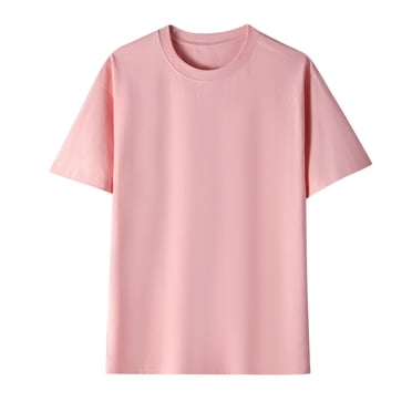 Viluyesy T-Shirt Extensible pour Homme Été Élastique Doux Athlétique Col Rond Uni Manches Courtes Rose m