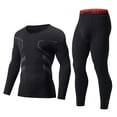 thumbnail image 1 of Mens Long Johns Thermal Set, Mens Solid Color Warm Thermal Underwear Set, 1 of 8
