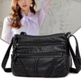thumbnail image 3 of Women' Adjustable Strap PU Leather Crossover Handbag Small Casual black, 3 of 7
