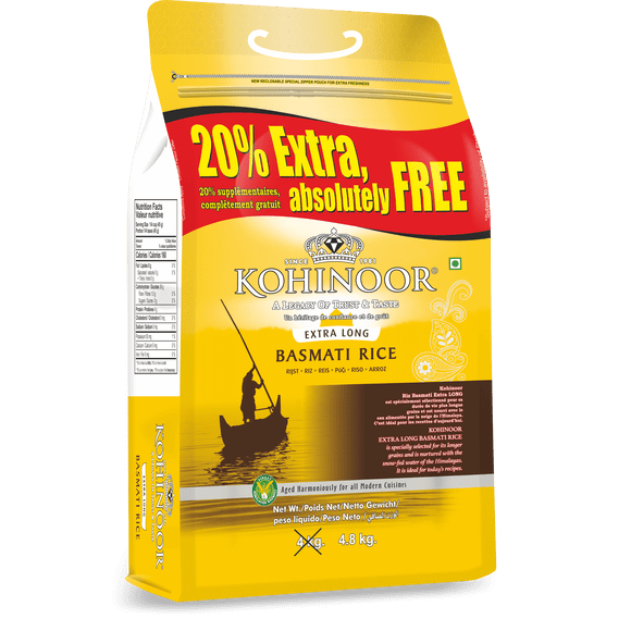 Kohinoor Riz Basmati Extra Long Or 4.8KG