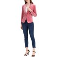 thumbnail image 2 of INSPIRE CHIC Tenue Blazer en Velours pour Femme Couleur Unie Col Châle un Bouton Veste de Tailleur pour le Travail TG Rose, 2 of 7