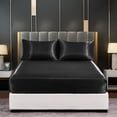 thumbnail image 2 of Labymos Bedding Three Piece Set Household European and American Solid Color One Piece Imitation Silk, 2 of 8
