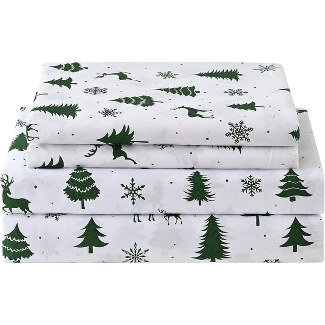 Twin Size Sheet Set Paisley Printed Bed Sheets for Single Bed Piece Microfiber Fitted Sheet with ” Deep Pocket & Straps Patterned Bedding Sheets & Pillowcase Set