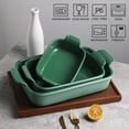 thumbnail image 2 of GFDYREE Porcelain Bakeware Set for Cooking, 9.8 x 13 inch Ceramic Rectangular baking dish Lasagna Pans for Casserole Dish, Cake Dinner, Kitchen, Banquet and Daily Use (Green), 2 of 6