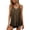 Brown, variant on Women's Flowy Cami Summer Round Neck Pleated Camisole Double Straps Cross Back Tank Top Sleeveless Tunic Shirts Green 3XL
